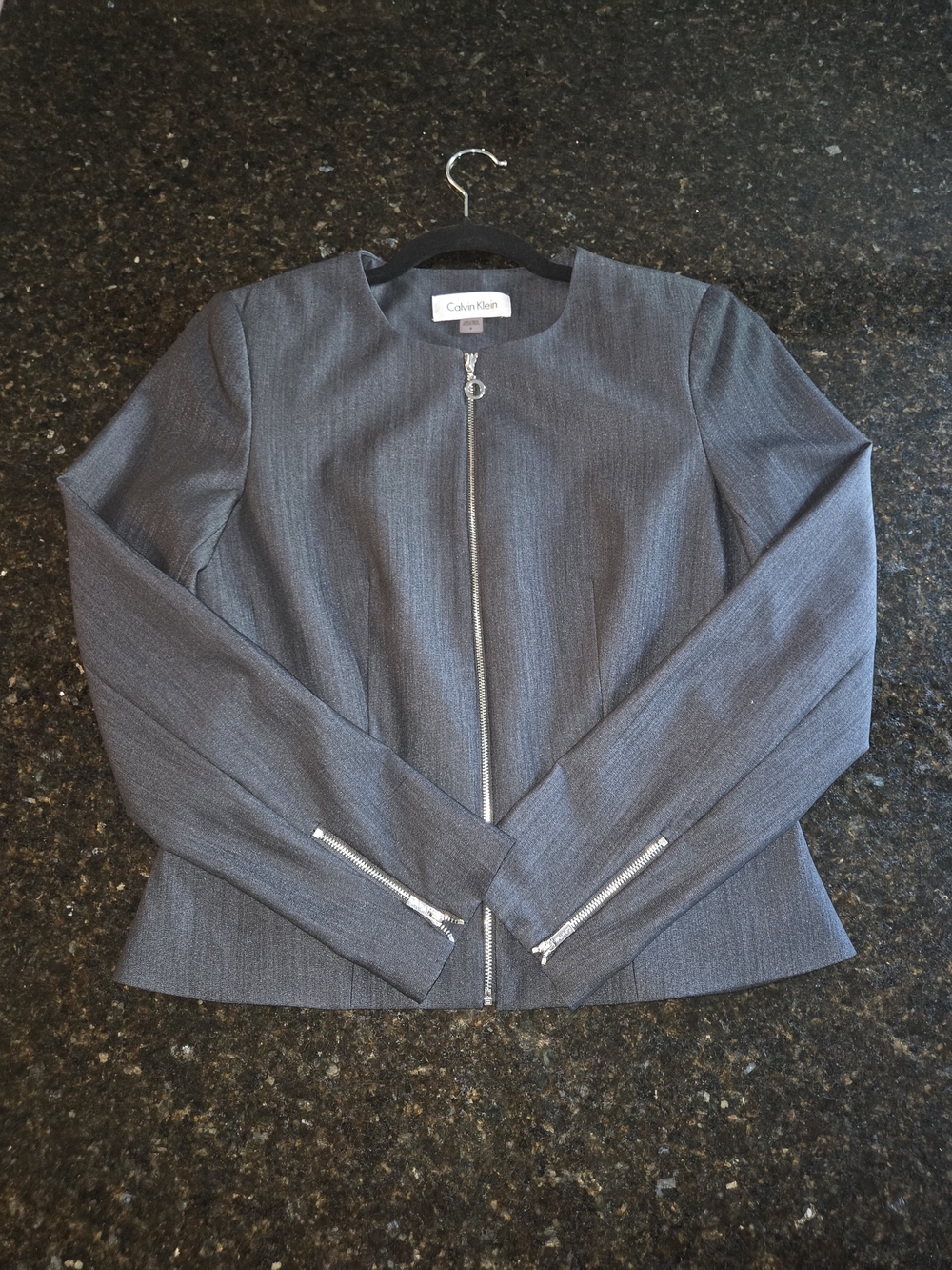 Calvin Klein Women’s Gray Zip-Front Jacket